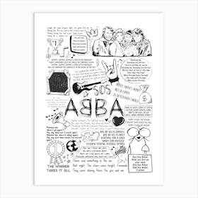 Abba Doodle Lyrics Art Print