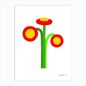Geometric Flowers Art Print