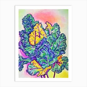 Kale Fauvist vegetable Art Print