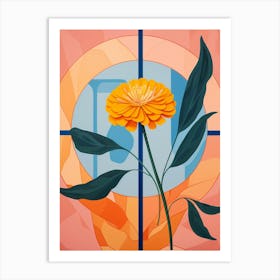 Marigold 3 Hilma Af Klint Inspired Pastel Flower Painting Art Print