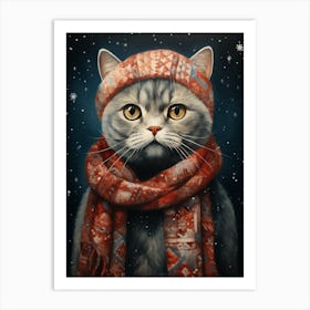 Winter Cat Art Print