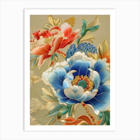 Japanese Flower Painting 3 Art Print