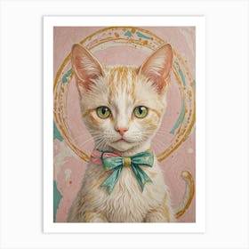 Cat With Bow Tie Art Print