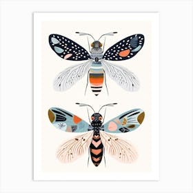 Colourful Insect Illustration Fly 11 Art Print