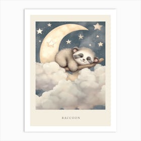 Sleeping Baby Raccoon 2 Nursery Poster Art Print