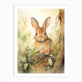 Bunny Drawing Rabbit Prints Watercolour 8 Art Print