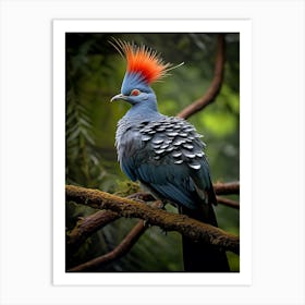 Nature's Nobility: Crowned Pigeon Jungle Bird Wall Art Art Print