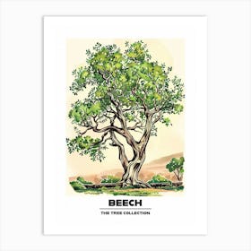 Beech Tree Storybook Illustration 3 Poster Art Print