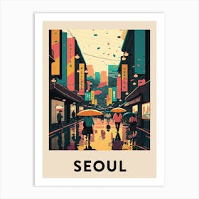 Seoul Vintage Travel Poster Art Print