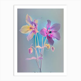 Iridescent Flower Columbine 3 Art Print