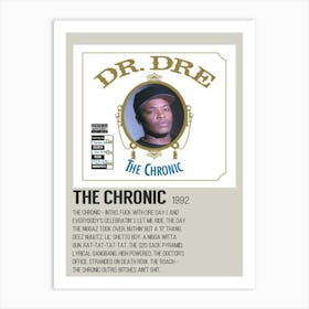 Dr Dre The Chronic 1992 Poster 2 Art Print