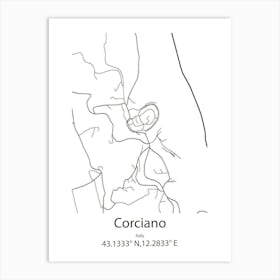 Corciano,Italy Minimalist Map Art Print