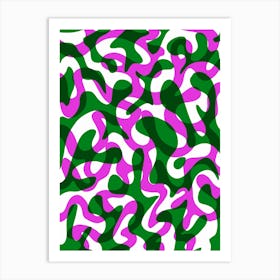 Design Green and PinkAbstract organic shapes Art Print