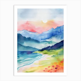 Watercolor Landscape Painting Art Print