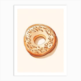 Thinly Sliced Bagels Toasted And Seasoned As A Crunchy Snack Marker Art 3 Art Print