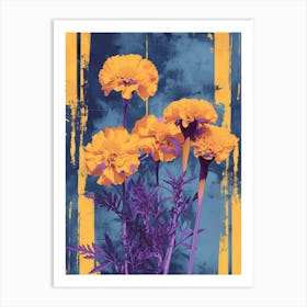 Marigold Flowers On A Table   Contemporary Illustration 1 Art Print