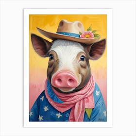 A fashionable pig Art Print