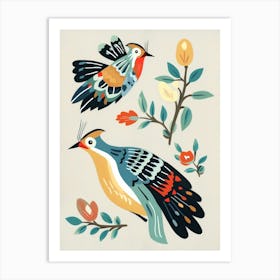 Folk Style Bird Painting Hoopoe 1 Art Print