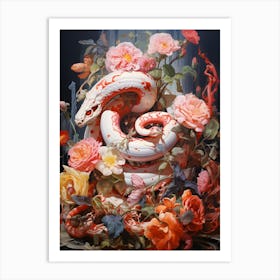 Snakes And Roses Art Print