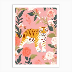 Seamless Pattern With Tiger Art Print