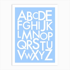 Alphabet on a Baby Blue Background Art Print