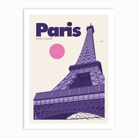 Paris, Travel Print (Purple) 1 Art Print