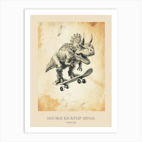 Dino 360 Vintage Dinosaur Poster 2 Art Print