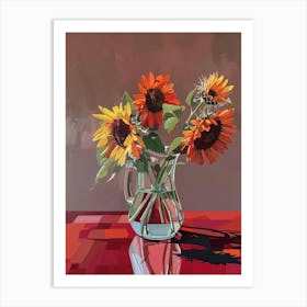 Sunflowers In A Vase 21 Art Print