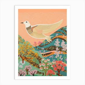 Maximalist Bird Painting Mockingbird 2 Art Print