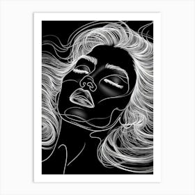 Vector Illustration Of A Woman'S Face Art Print