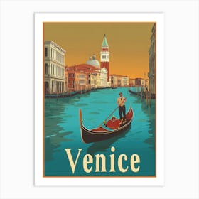 Aihrgdesign A Vintage Travel Poster Of Venice Art Print