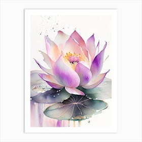 Lotus Flower Petals Watercolour 6 Art Print