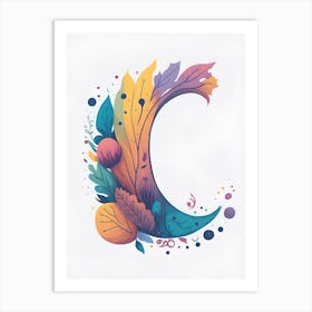 Colorful Letter C Illustration 26 Art Print