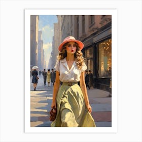 Girl In A Hat Art Print