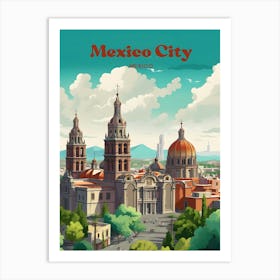 Mexico City Mexico Summer Travel Art Art Print