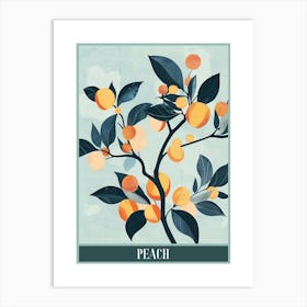 Peach Tree Flat Illustration 6 Poster Art Print