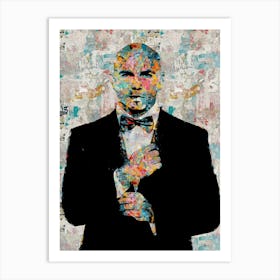 Pitbull Rapper Portrait Art Print