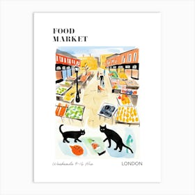 The Food Market In London 7 Illustration Poster Art Print