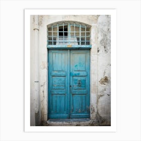 Blue old Greek door // Crete // Travel Photography Art Print
