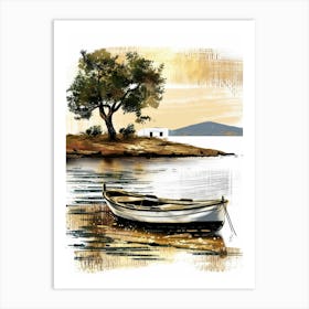 Boat On The Lake 1 Art Print