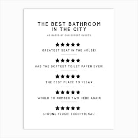 Bathroom Ratings Art Print