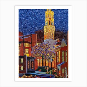 Lowell, City Us  Pointillism Art Print