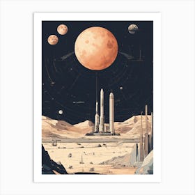 Space Station And Planets Art Print