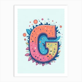 Colorful Letter G Illustration 6 Art Print