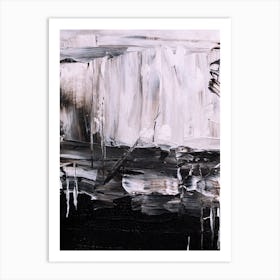 Abstract Painting, Black And White, Acrylic On Canvas Art Print