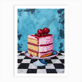 Cake Blue Checkerboard 3 Art Print
