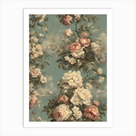 Roses Wallpaper Art Print