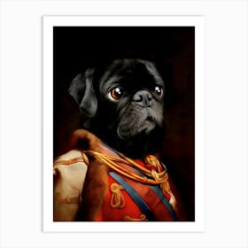Sergeant Stok The Pug Pet Portraits Art Print