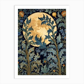 William Morris Moon And Flowers 1 Art Print