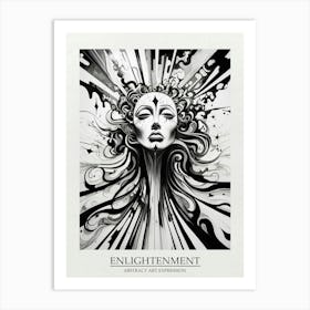 Enlightenment Abstract Black And White 4 Poster Art Print